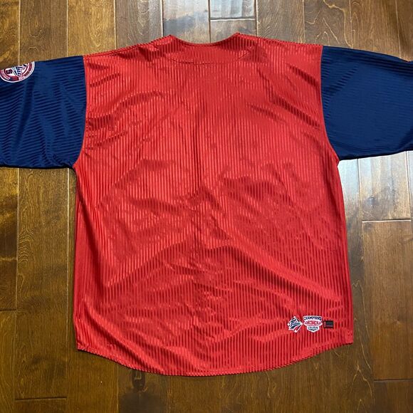 FUBU Vintage Y2K Champions Collection Baseball Jersey Red Navy Men's Size XXL - Picture 6 of 10